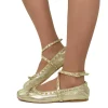Ballerine DIVINE FOLLIE color Platino in Pelle Laminata Dorata con Bor