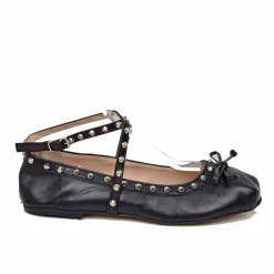 Ballerine DIVINE FOLLIE Donna Nere Punta Squadrata con Borchie Made in