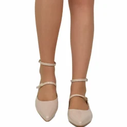 Ballerine Donna a Punta color Carne Mary Jane Made in Italy