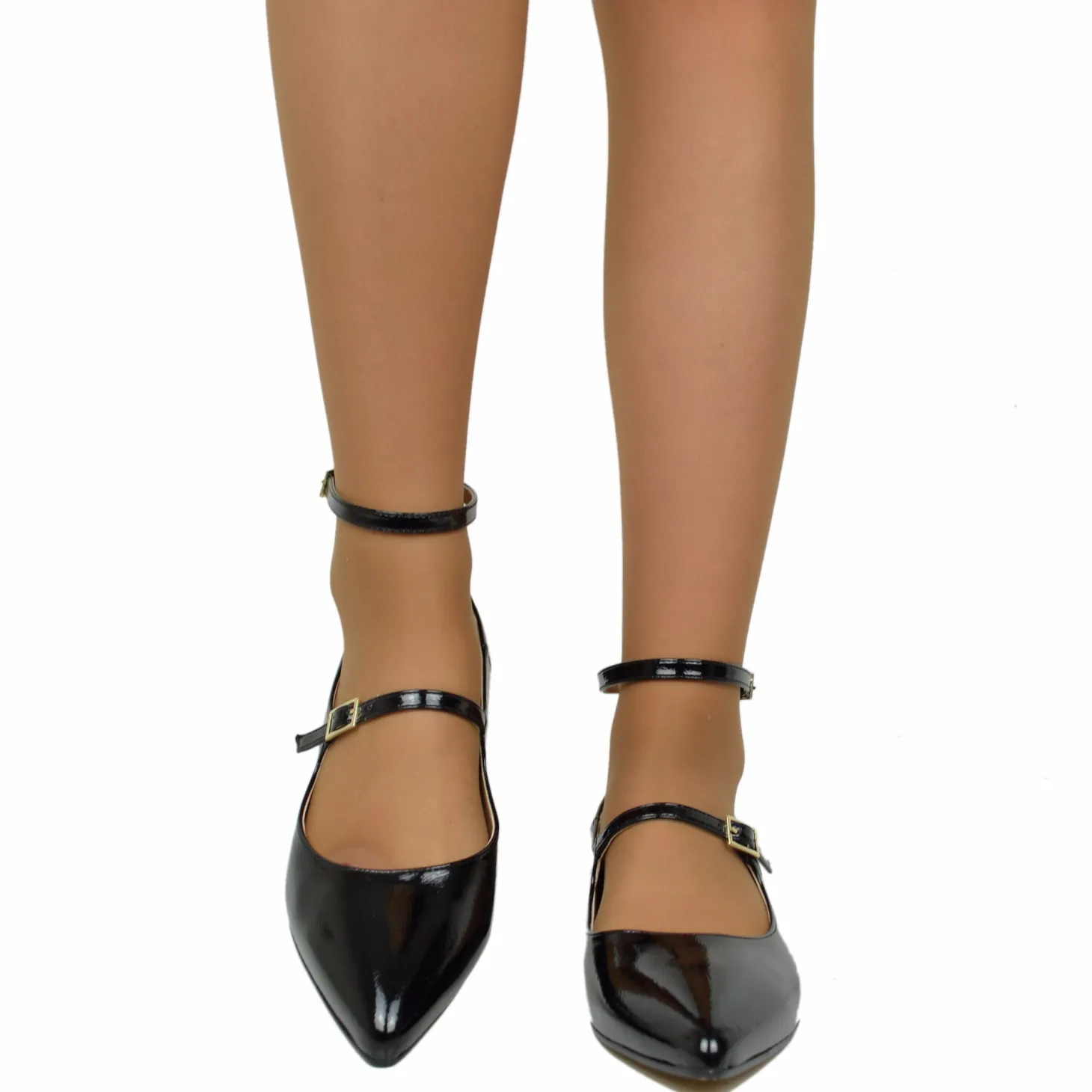 Ballerine Donna a Punta Nere Mary Jane Made in Italy