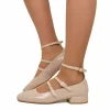 Ballerine Donna Cipria Punta Squadrata Mary Jane Made in Italy