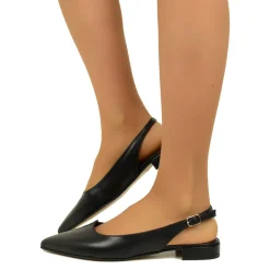 Ballerine Donna Nere in Pelle con Cinturino Made in Italy