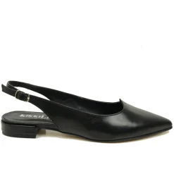 Ballerine Donna Nere in Pelle con Cinturino Made in Italy