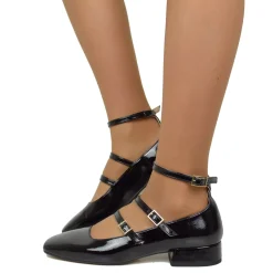 Ballerine Donna Nere Punta Squadrata Mary Jane Made in Italy