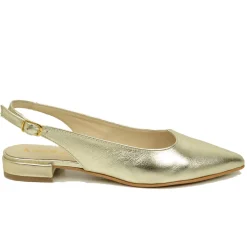 Ballerine Donna Platino in Pelle con Cinturino Made in Italy