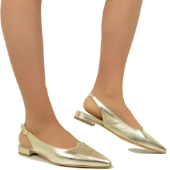 Ballerine Donna Platino in Pelle con Cinturino Made in Italy