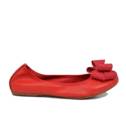 Ballerine Donna Rosse con Fiocco Elasticizzate con Zeppetta interna