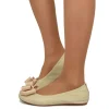 Ballerine in Nappa Beige Elasticizzate con Zeppetta interna