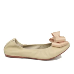 Ballerine in Nappa Beige Elasticizzate con Zeppetta interna