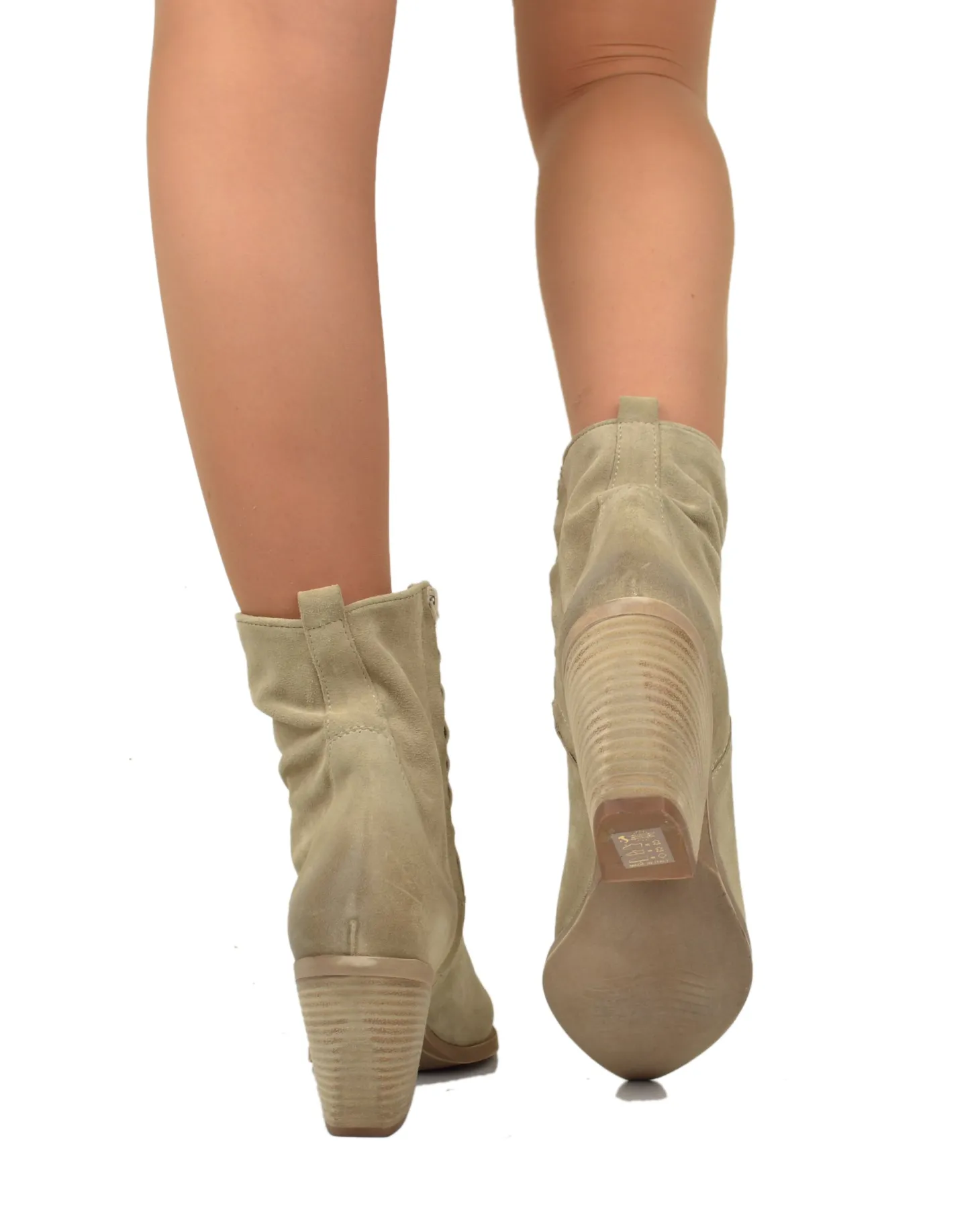 Beige Suede Summer Ankle Boots – 9 cm Heel, Lightweight & Comfortable