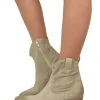 Beige Suede Texan Ankle Boots – Genuine Leather, 5 cm Heel & Zip