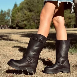 Biker Boots with Buckles Made in Italy