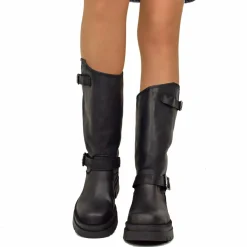 Biker Boots with Buckles Made in Italy