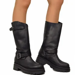 Biker Boots with Buckles Made in Italy