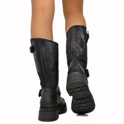 Biker Boots with Buckles Made in Italy