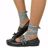Black Schiava ballerinas in Nappa leather with two-tone laces and squa