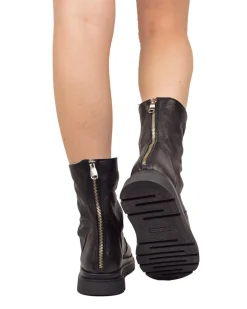 Black Soft Nappa Bootie-Style Platform Sandals – Peep Toe, Thong Desig