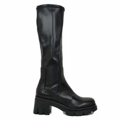 Boots with Elasticated Lycra Shaft, Genuine Leather Foot, Rubber Sole