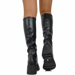 Boots with Elasticated Lycra Shaft, Genuine Leather Foot, Rubber Sole