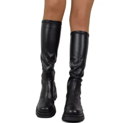 Boots with Elasticated Lycra Shaft, Genuine Leather Foot, Rubber Sole