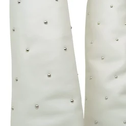 Boots with Gaiter and Silver Studs 9cm Wedge Heel Limited Edition Whit