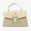 Borsa a Mano Baule Grande Capiente in Pelle Crema
