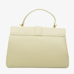 Borsa a Mano Baule Grande Capiente in Pelle Crema