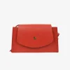 Borsa con Tracolla Regolabile in Pelle Rossa con Borchia "K" Made in I