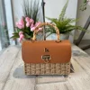 Borsetta Mini Pic-Nic Paglia Quadrata e Manico Bambù Sabbia e Tracolla