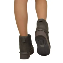Chocolate Suede Platform Ankle Boots Padded with Real Wool