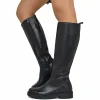 Classic High Boots Camperos Round Toe with Zip in Real Leather