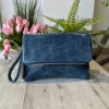 Clutch a Mano Borsa VERA PELLE effetto Vintage Jeans GINEVRA tracolla