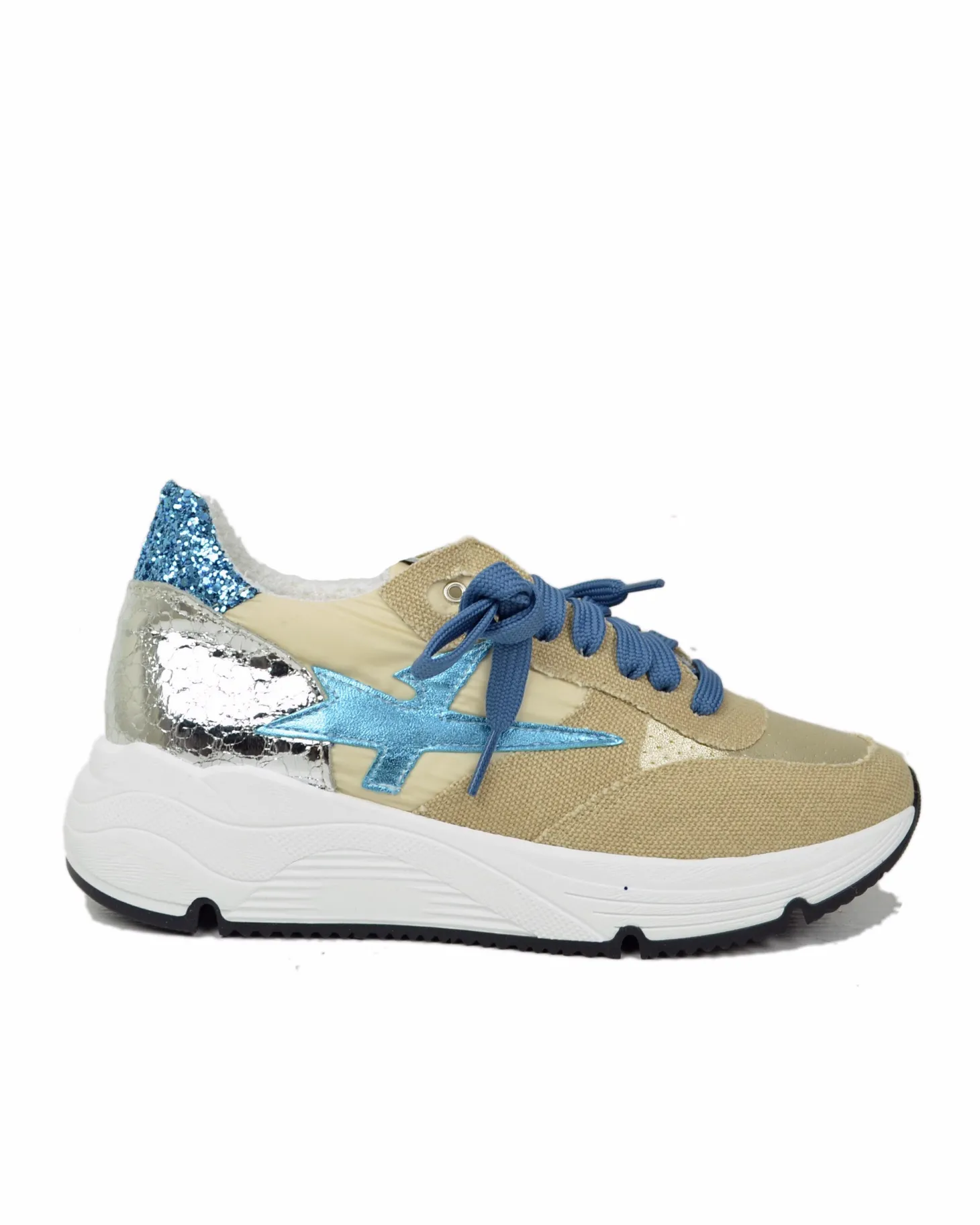 Denim Sneakers – Glitter Sand & Navy – Spring/Summer Collection