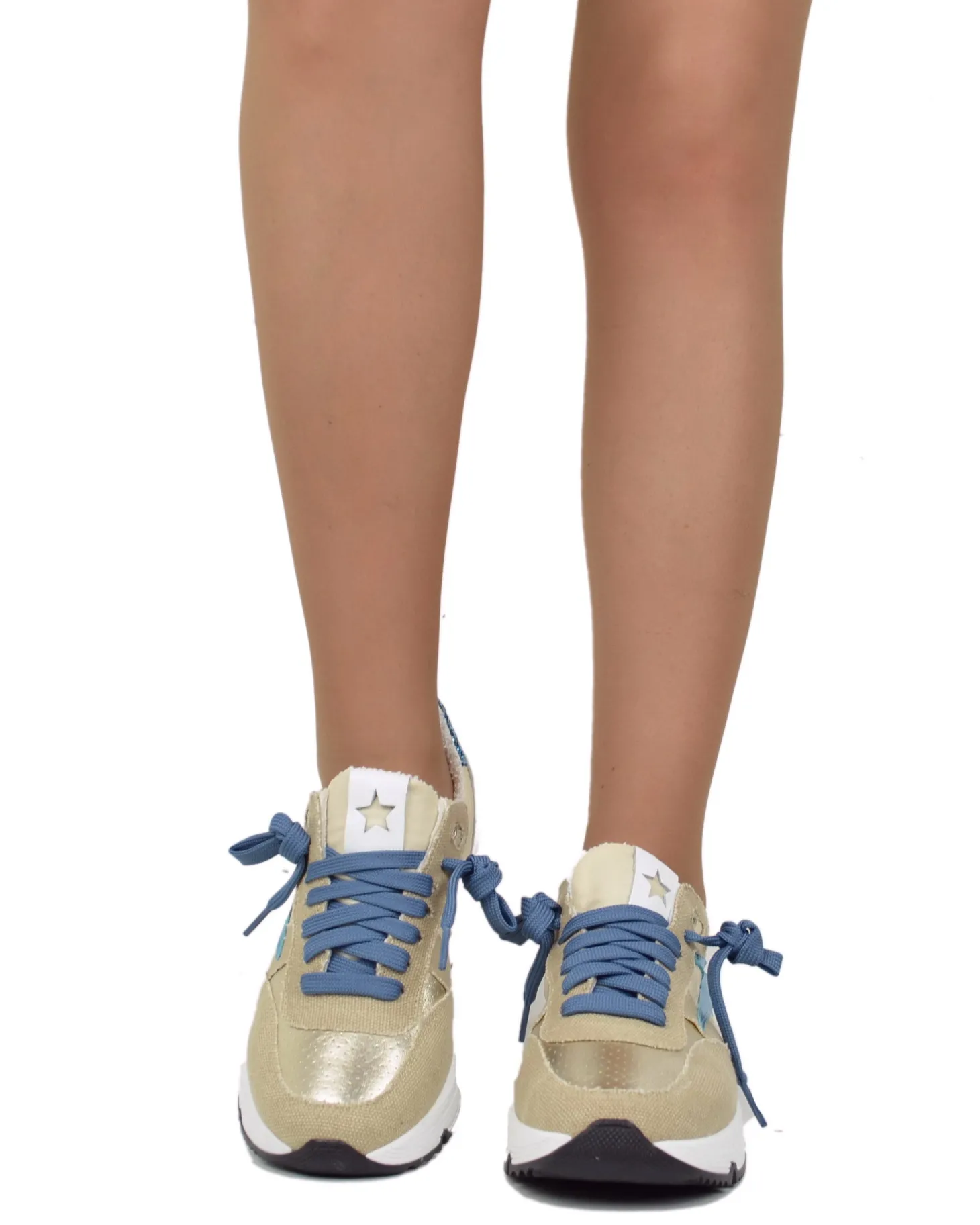 Denim Sneakers – Glitter Sand & Navy – Spring/Summer Collection