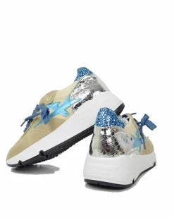 Denim Sneakers – Glitter Sand & Navy – Spring/Summer Collection