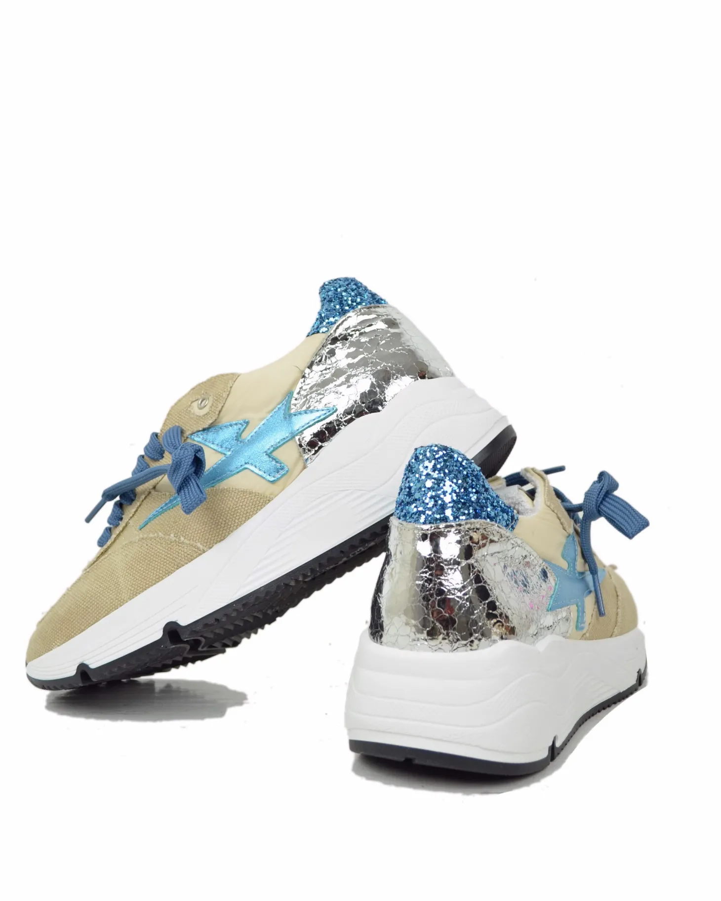 Denim Sneakers – Glitter Sand & Navy – Spring/Summer Collection