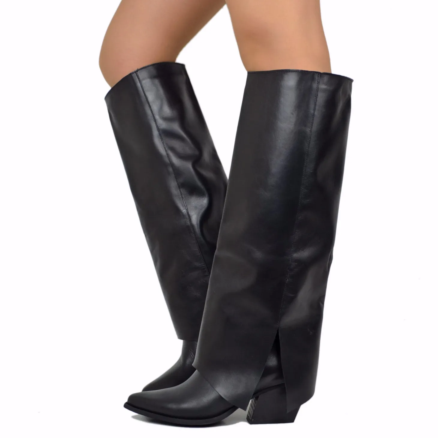 Elegant High Boots with Gaiter Cone Heel 7 cm comfortable heel