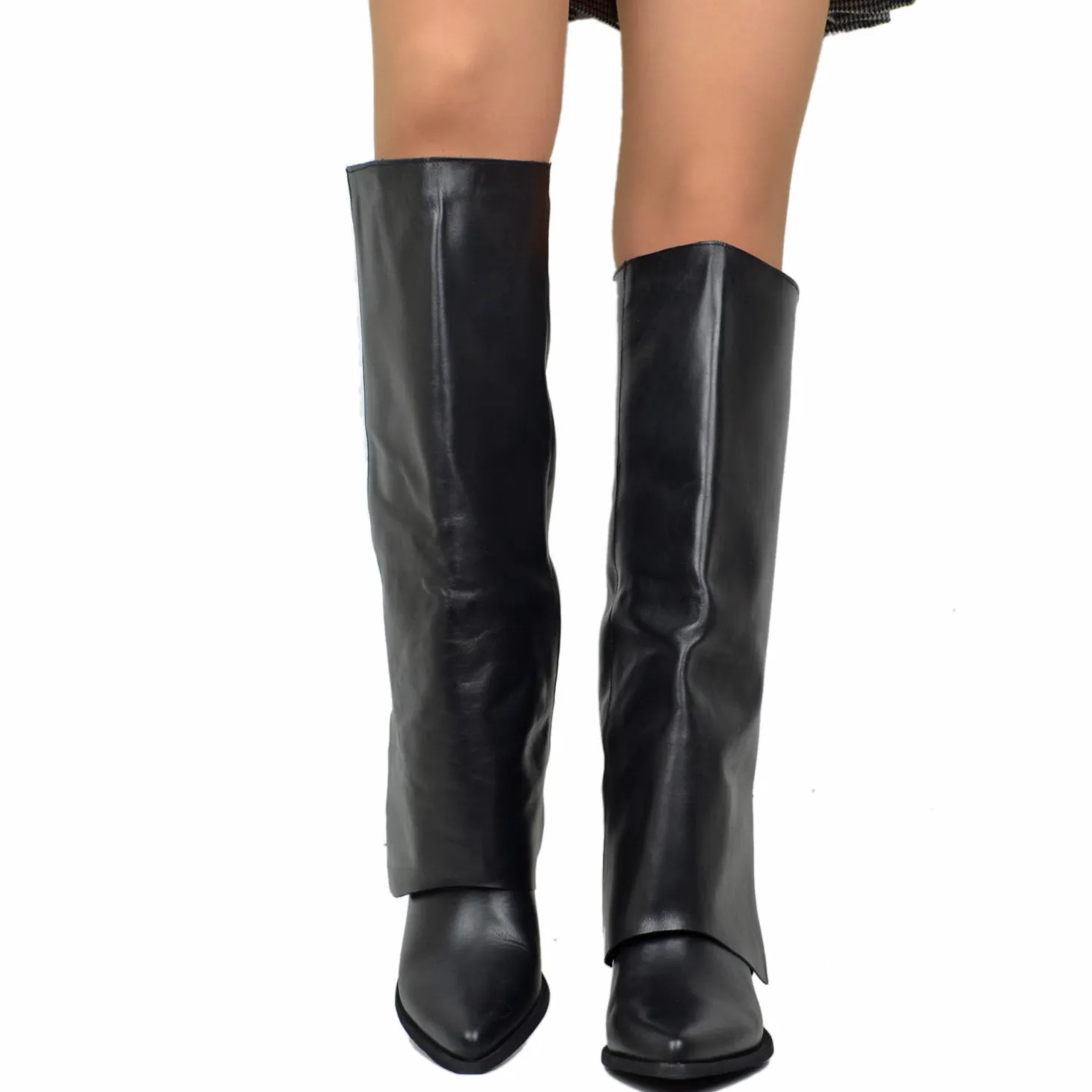 Elegant High Boots with Gaiter Cone Heel 7 cm comfortable heel