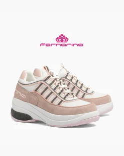 Fornarina Bubble Lacci Platform Zeppa UP SAND Rosa Originali stile ann