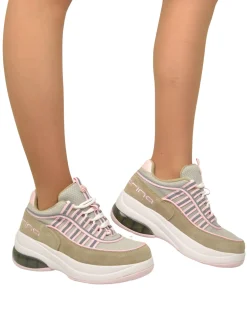 Fornarina Bubble Lacci Platform Zeppa UP SAND Rosa Originali stile ann