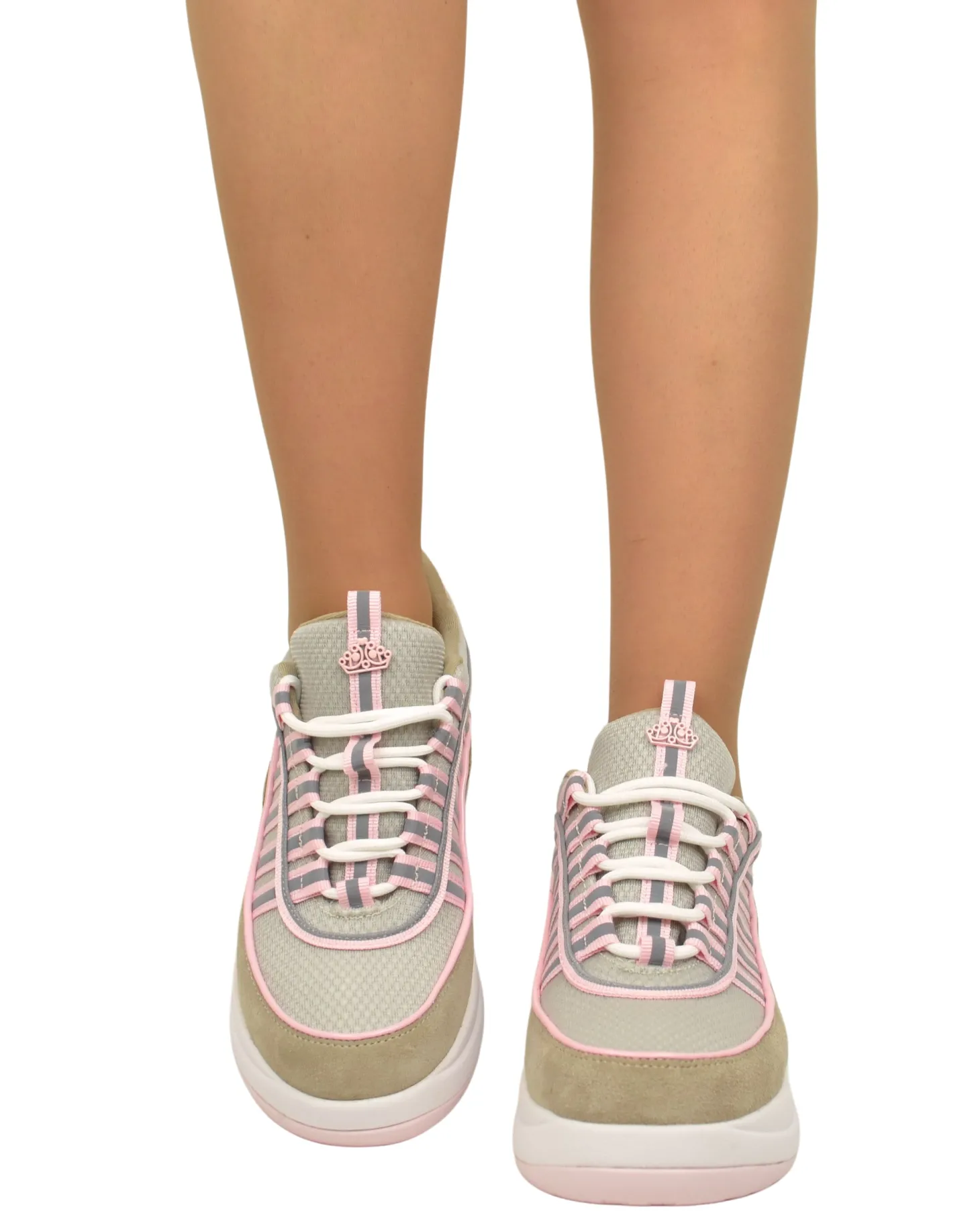 Fornarina Bubble Lacci Platform Zeppa UP SAND Rosa Originali stile ann