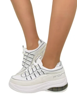 Fornarina Bubble Platform Sneakers with Laces – UP WHITE, 90s Style