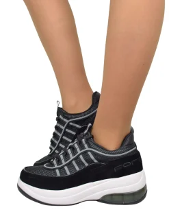 Fornarina Bubble Platform Sneakers with Laces – UP BLACK, 90s Style