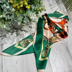 Foulard COLORI MISI in Seta e Viscosa Fantasia Catena Verde