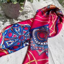 Foulard in Seta COLORI MISTI e Viscosa Fantasia Multicolor Fuxia