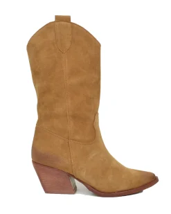 Mid-Calf Suede Cowboy Boots – High Heel, Made in Italy