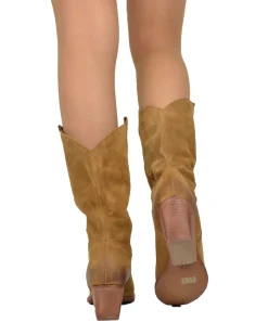 Mid-Calf Suede Cowboy Boots – High Heel, Made in Italy