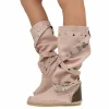 Native American Moccasin Boots Cipria Ibiza in Genuine Leather Made in Italy