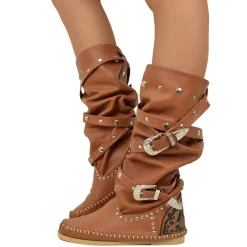 Native American Moccasin Boots in Genuine Leather
