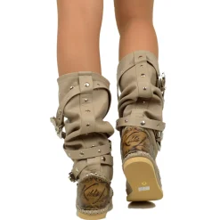 Native American Moccasin Boots Boho with Studs Made in Italy